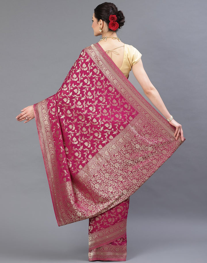 MBZ Meena Bazaar-Zari Jaal Art Georgette Saree