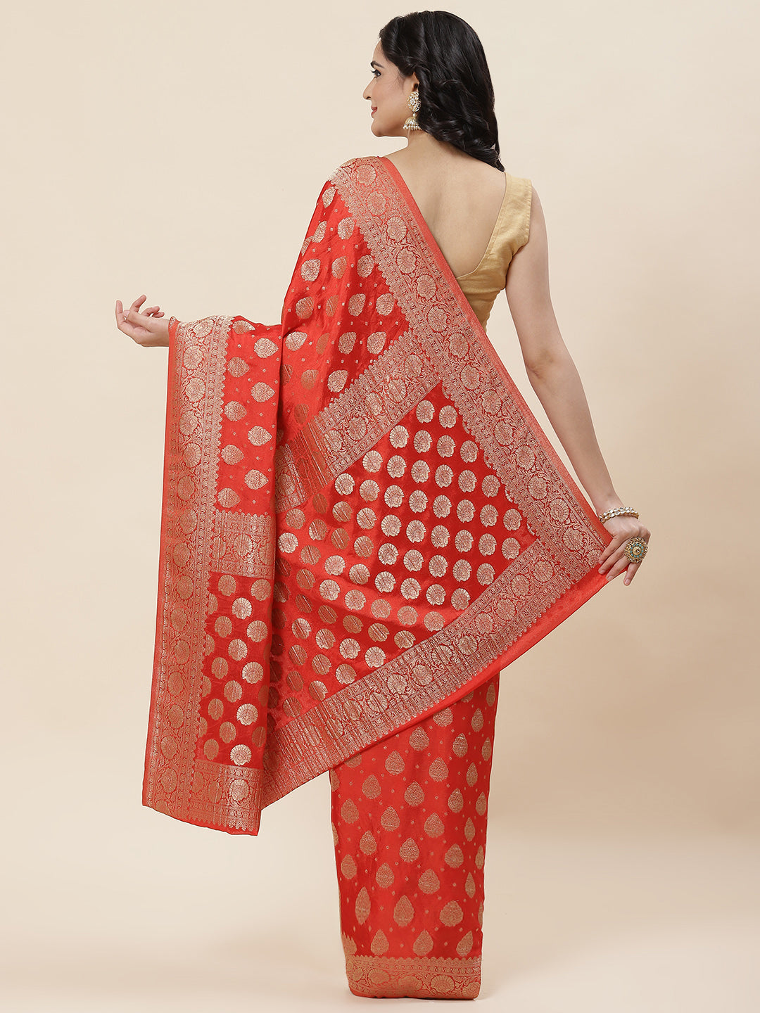 Zari Border Plain Georgette Saree