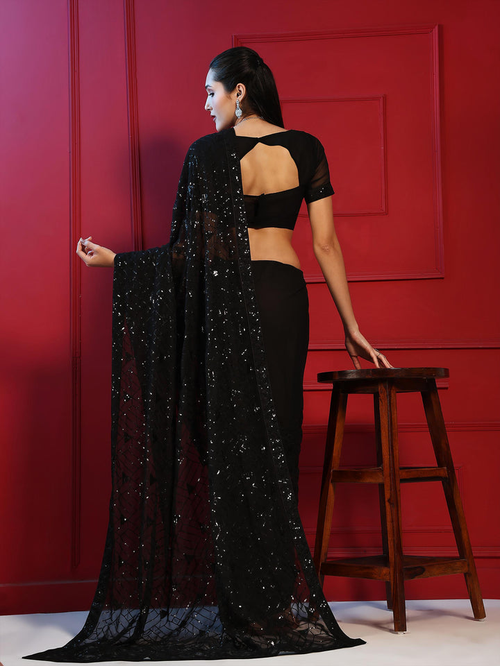 Embroidered Georgette Saree