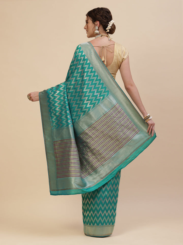 Zig Zag Banarasi Embroidered Saree