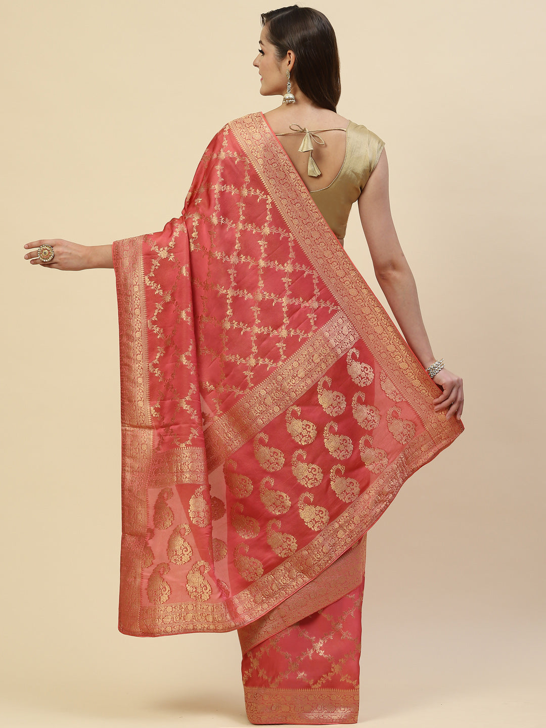 Zari Jaal Banarasi Woven Saree