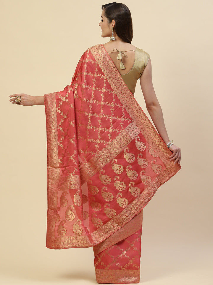 Zari Jaal Banarasi Woven Saree