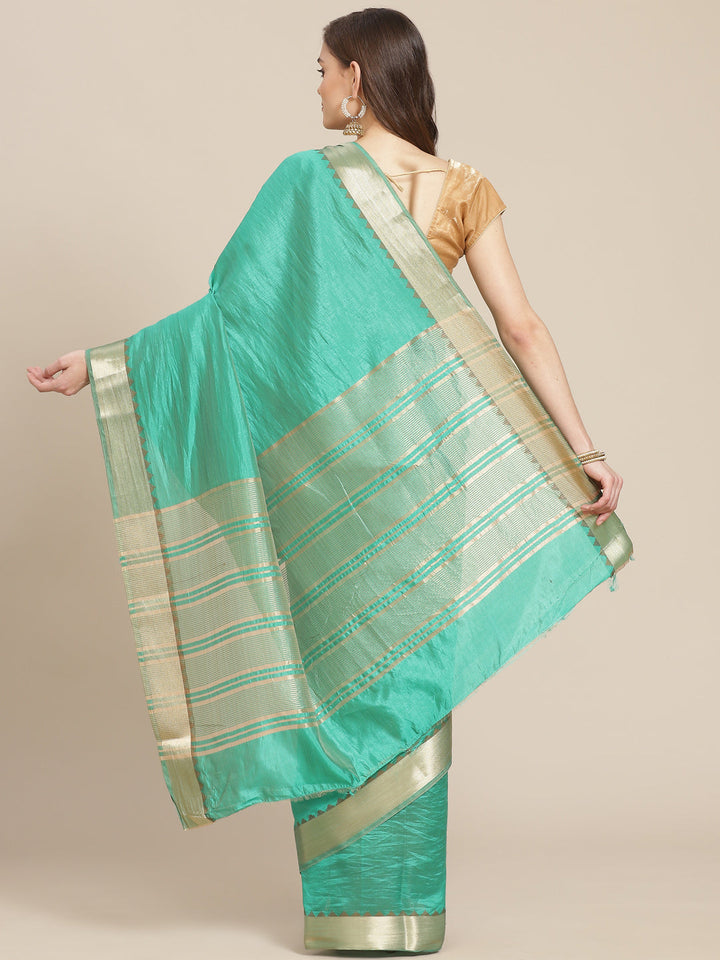 Plain Art Handloom Saree with  Zari  Border
