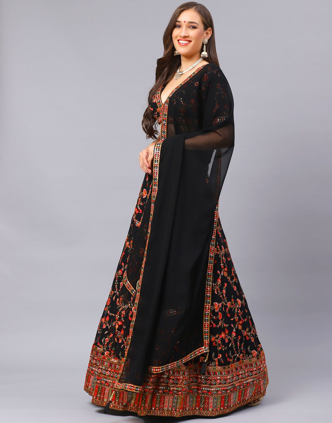 Black Lehnga Piece