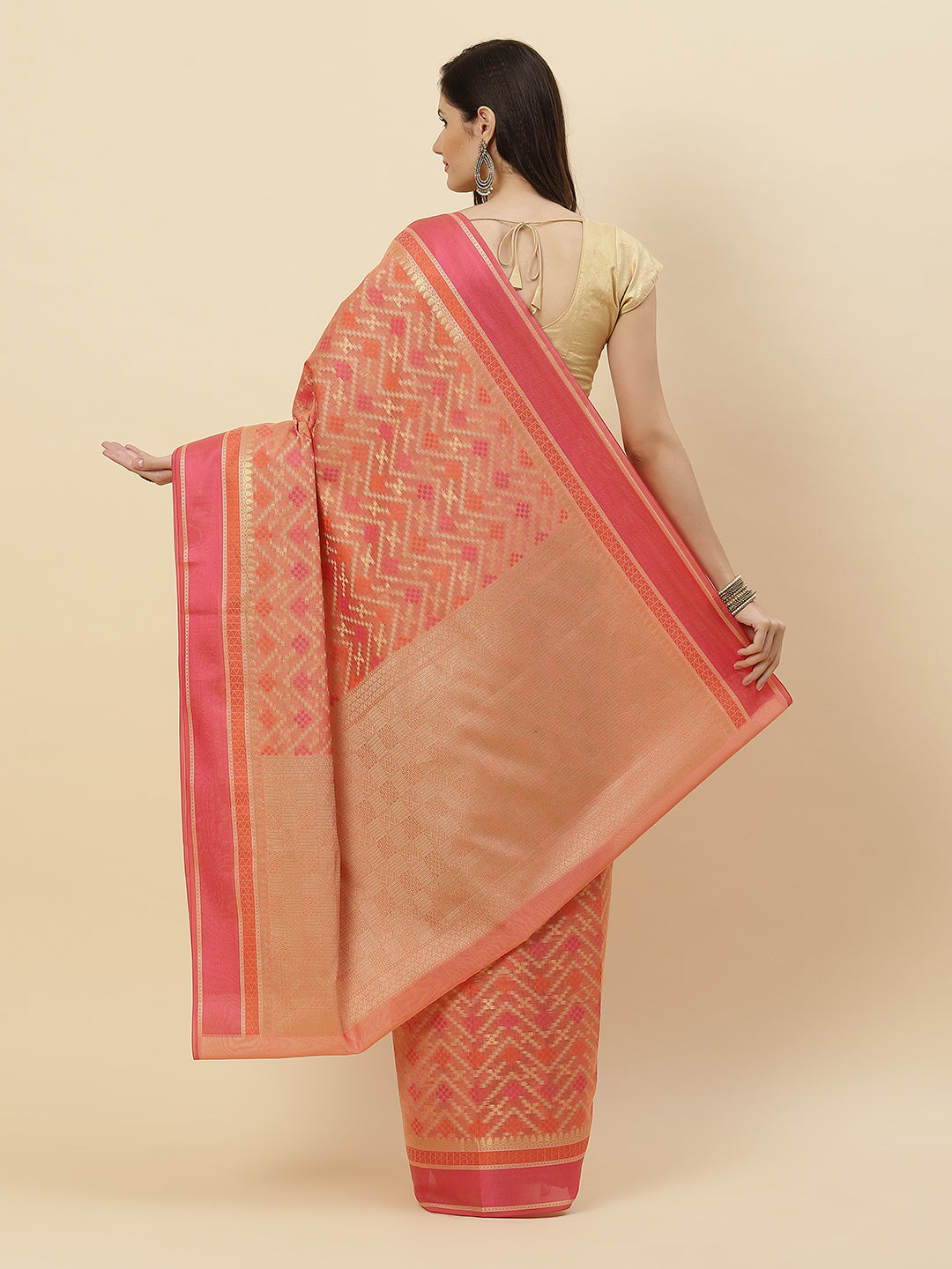 Zari Jaal Cotton Woven Saree