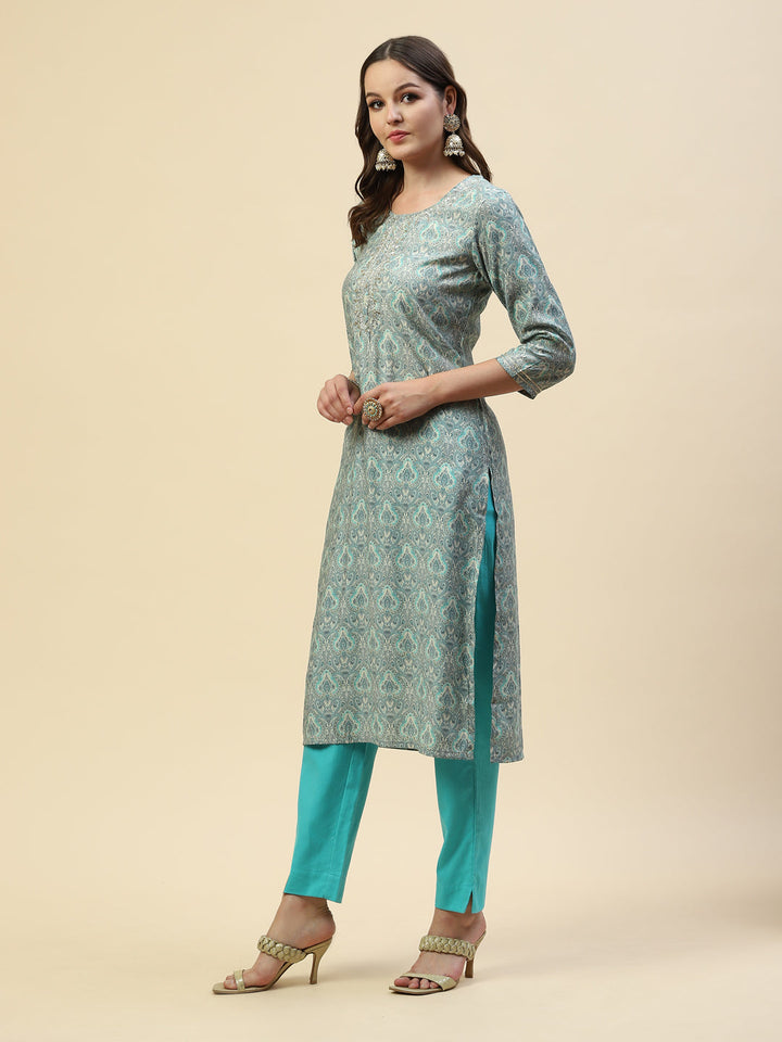 Gota Embroidered Muslin Kurta With Pants