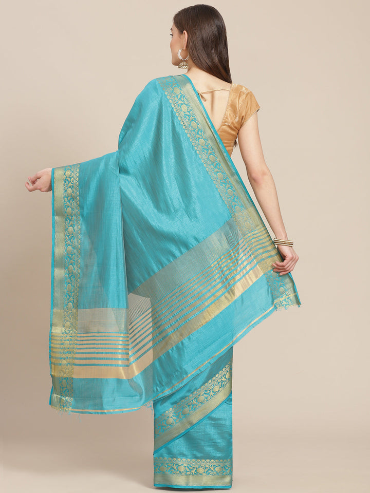 Plain Art Handloom Saree with  Zari Border