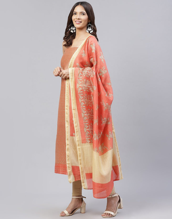 Fine Chanderi Printed Suit Piece