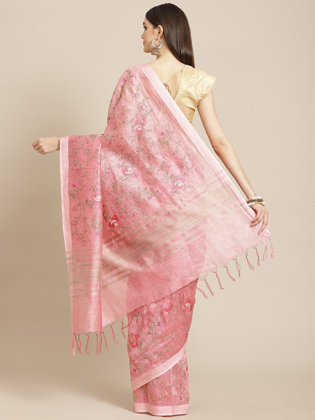 Resham Jaal Embroidered Cotton Saree