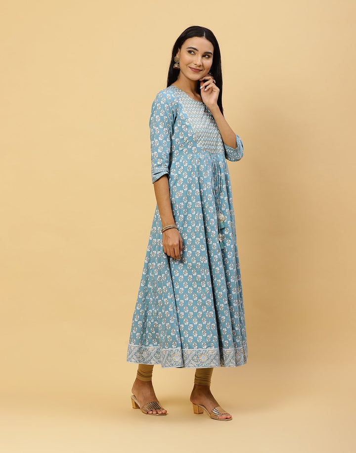 Printed Cotton Anarkali Kurti