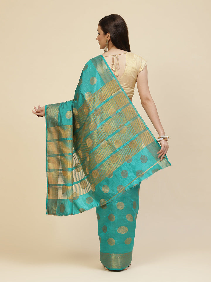 Zari Border Booti Handloom Woven Saree