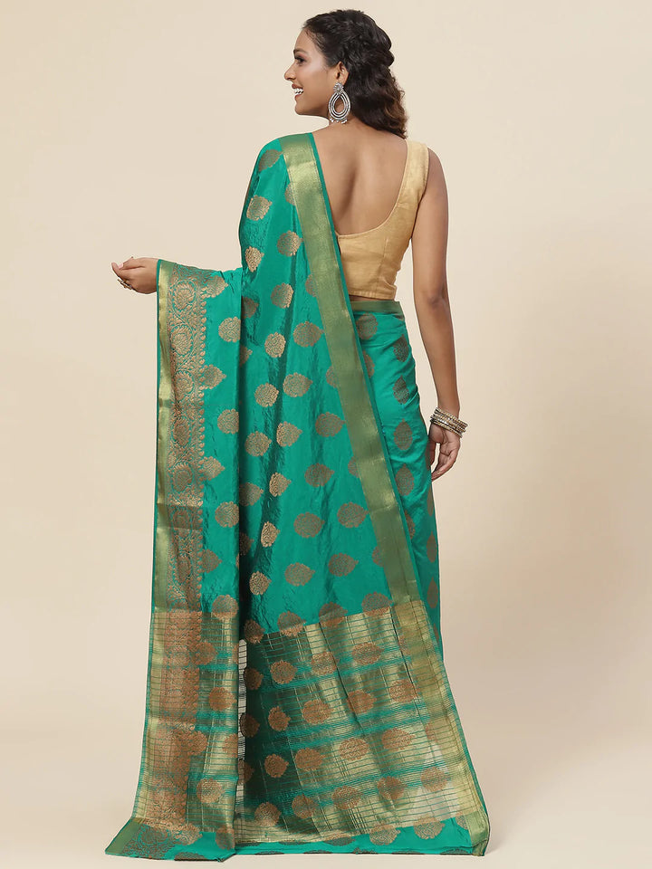 Zari Border Booti Handloom Woven Saree