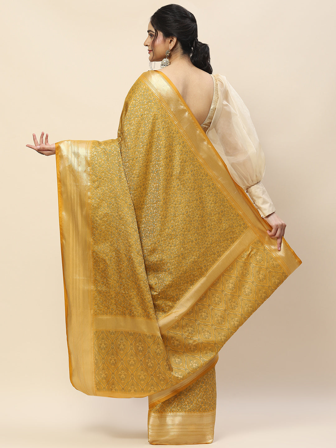 Resham Zari Border Woven Cotton Saree