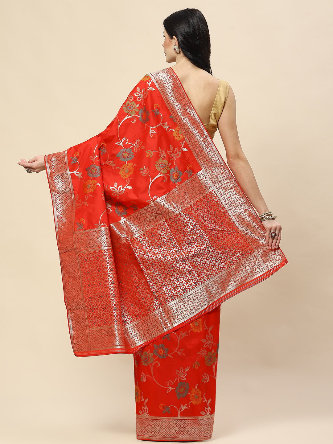 Zari Jaal Woven Art Silk Banarsi Saree