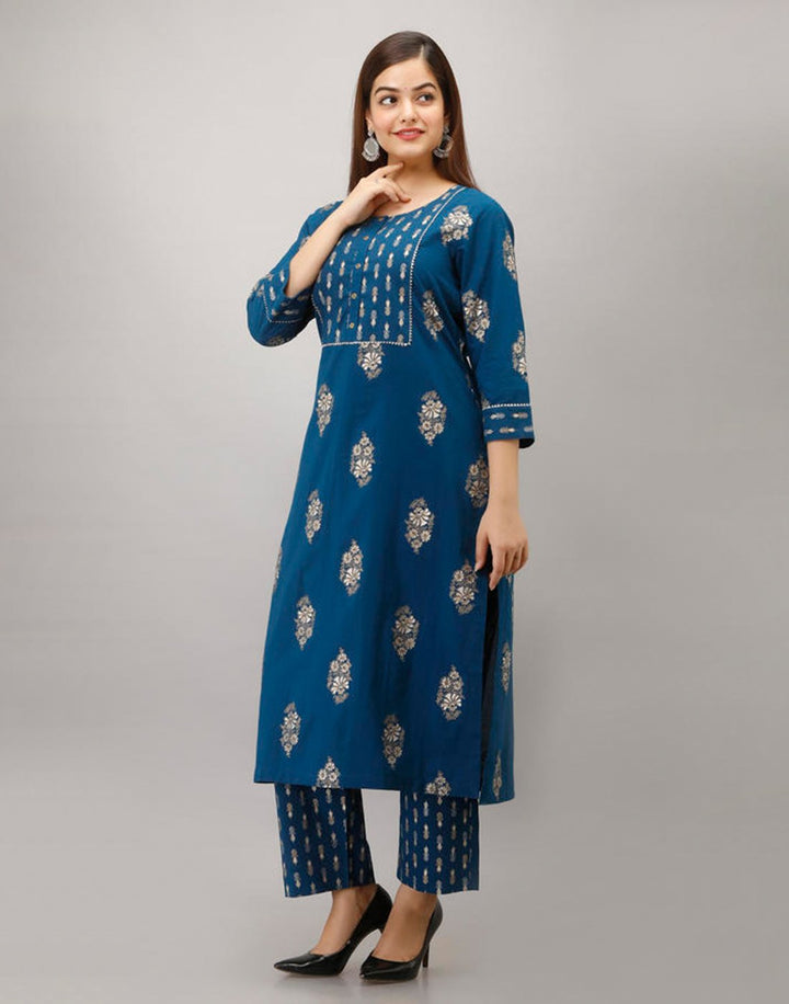 Printed Cotton Kurti With Pant