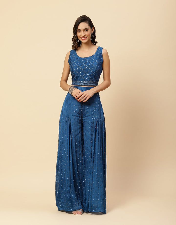 Sequence Embroidered Art Crepe Salwar Kameez Stitched Suit With Jacket