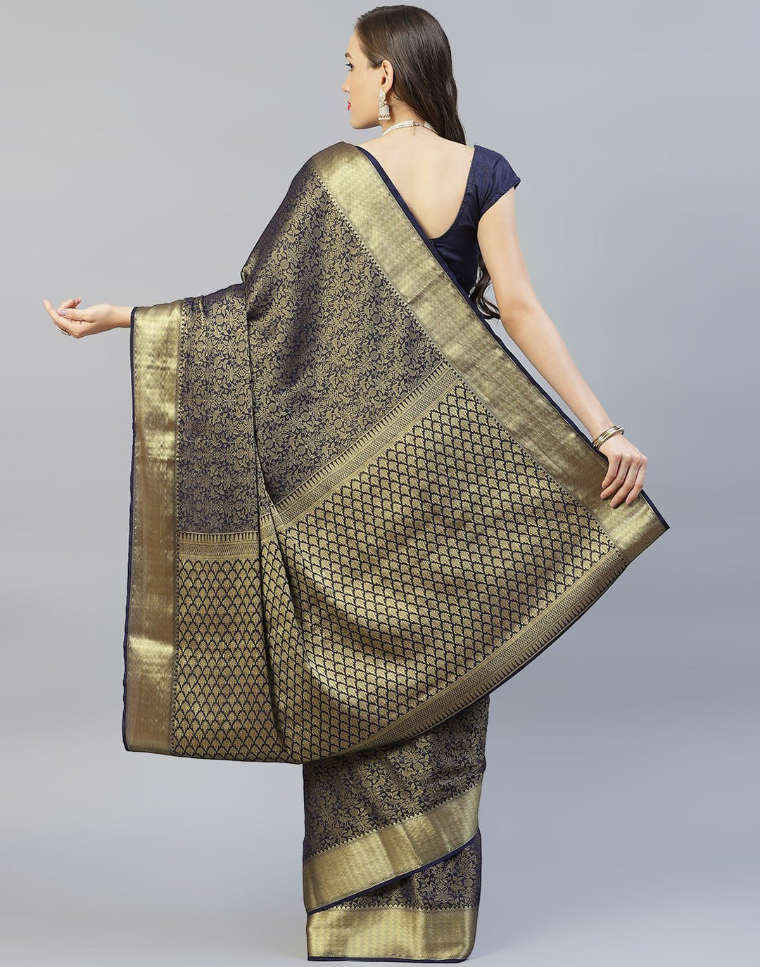 Semi Georgette with Beautiful Zari Jaal Weaves