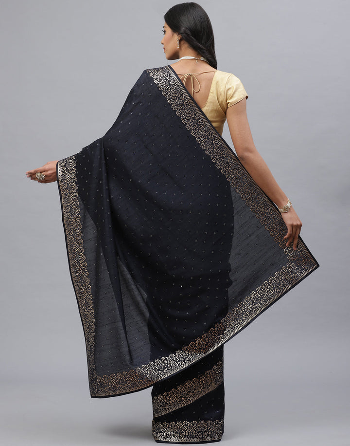 Dupion Silk Embroidery Saree