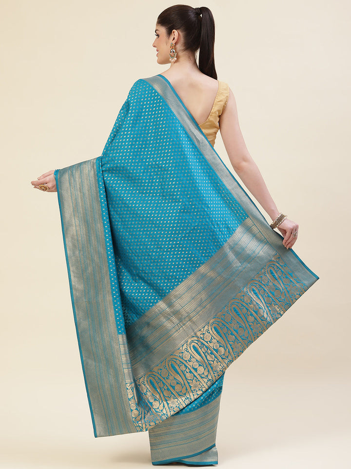 Zari Border Booti Handloom Woven Saree