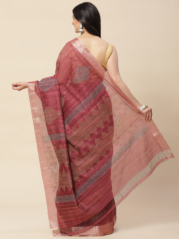 Plain Zari Border Woven Cotton Saree