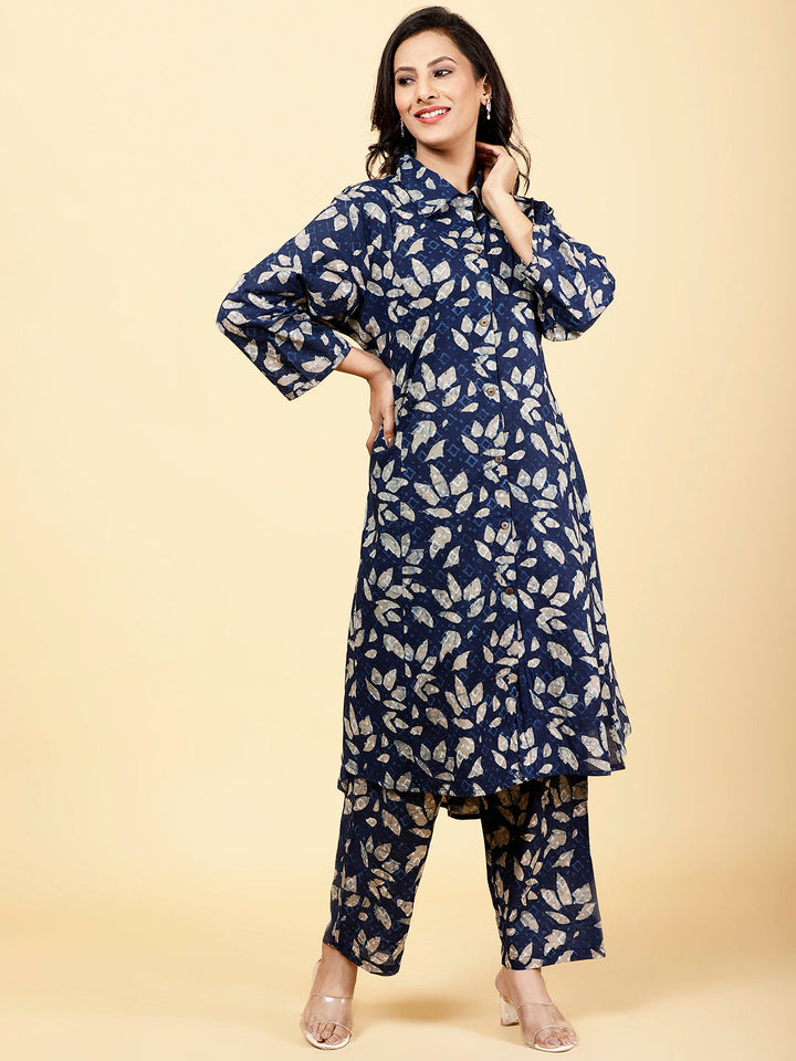 Printed Cotton Kurta With Pants