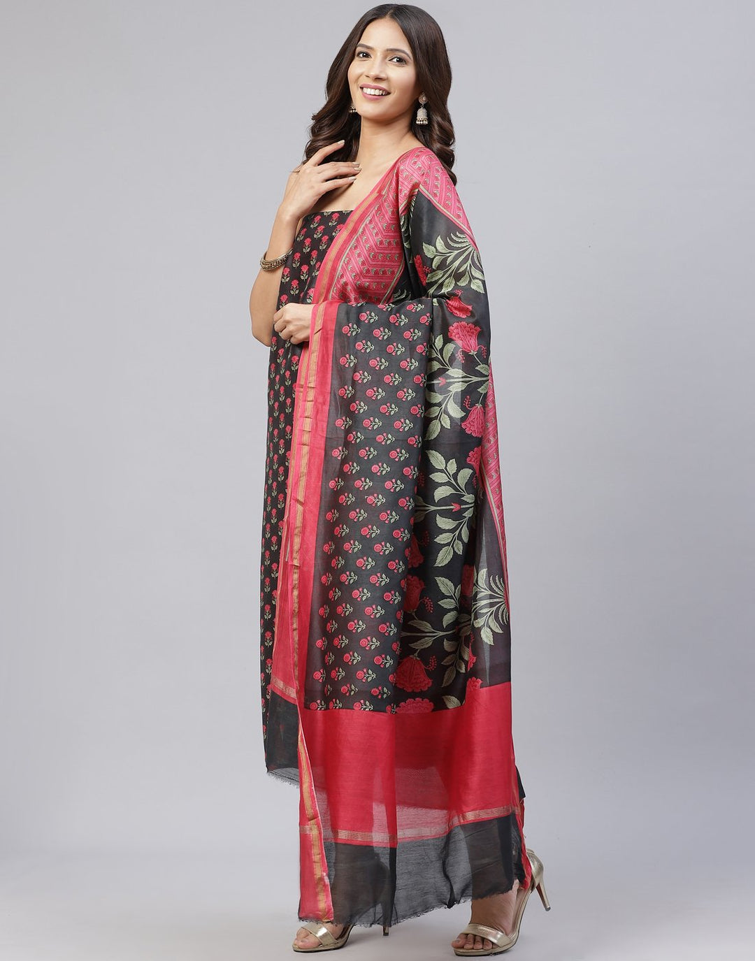 Printed Chanderi Suit Piece