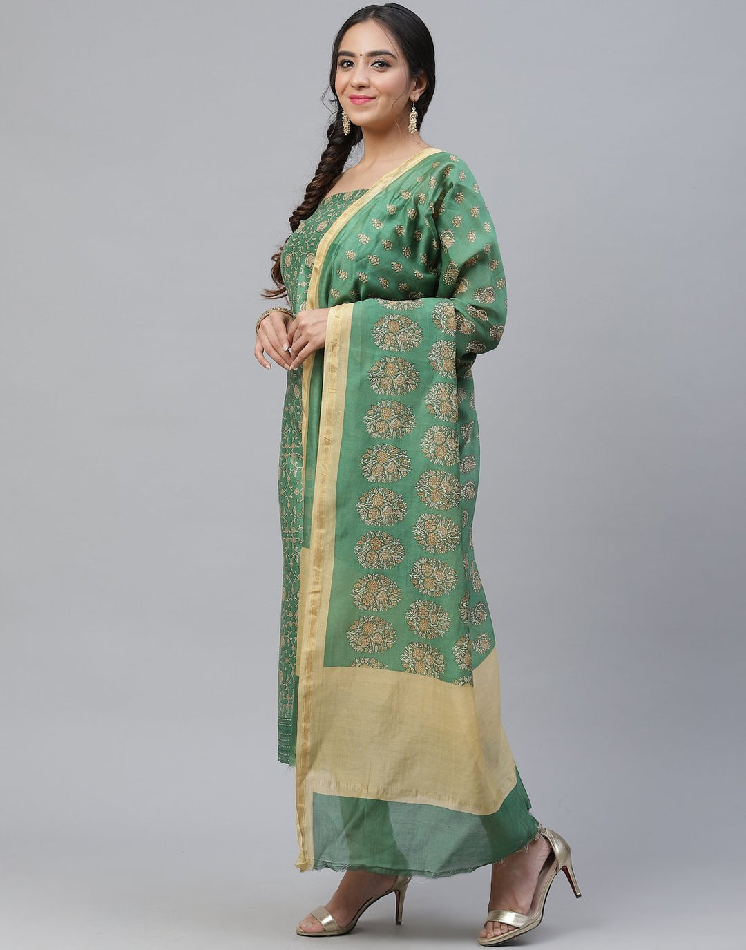 Fine Chanderi Printed Suit Piece