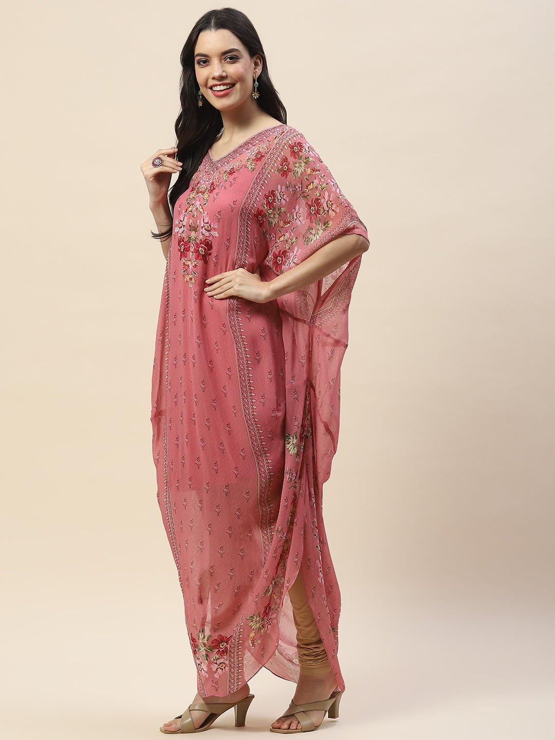 Digital Print Georgette Kaftan Kurta