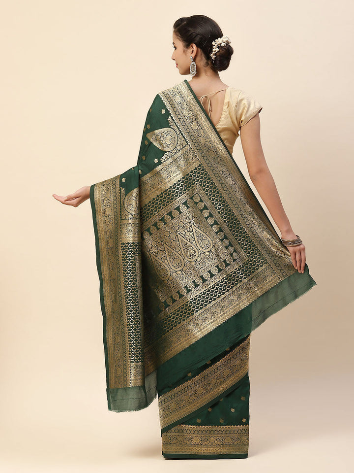 Zari Border Booti Art Handloom Woven Saree