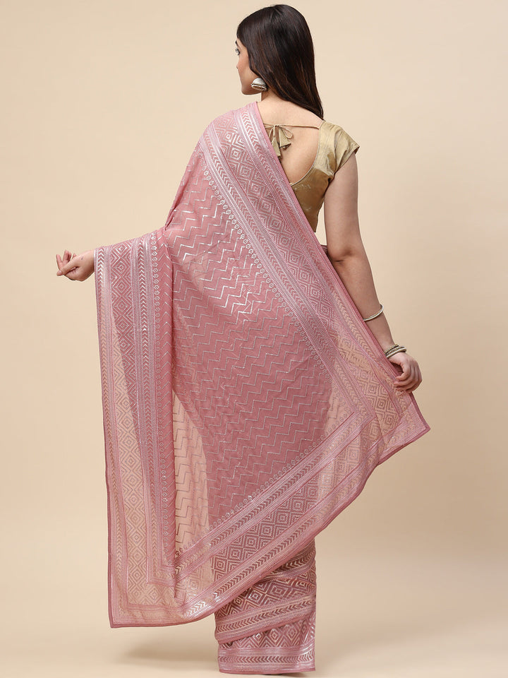Sequin Embroidered Georgette Saree