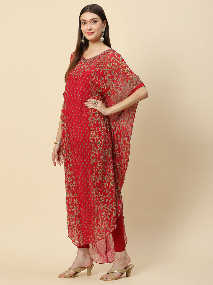 Digital Printed Georgette Kaftan Kurta