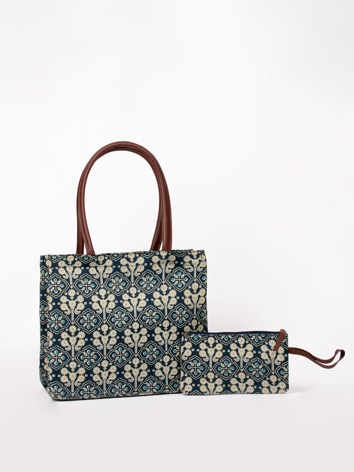 Cotton Handbag And Purse Set