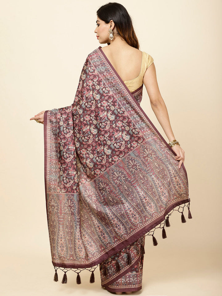Printed Tussar Woven Saree