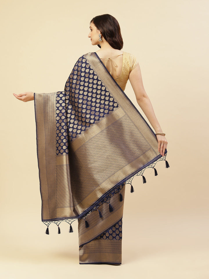 Zari Booti Border Woven Art Handloom Saree
