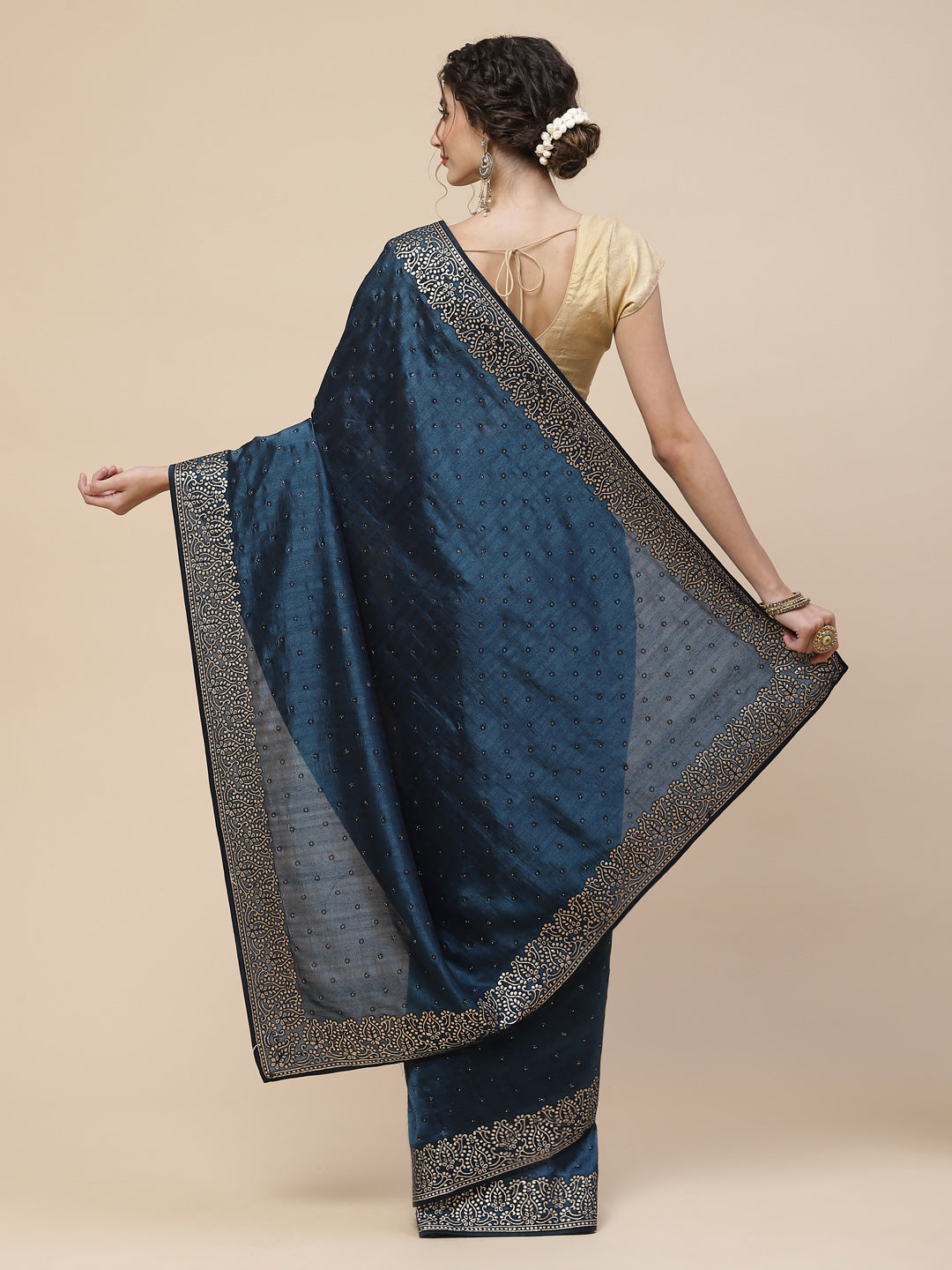 Dupion Silk Embroidery Saree