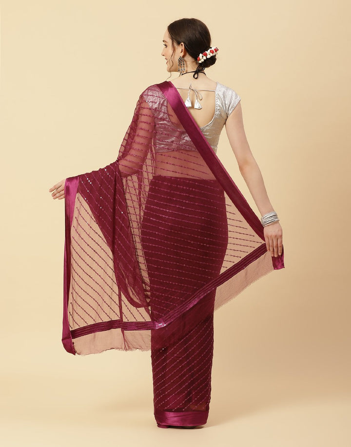 Sequence Embroidered Art Chiffon Saree