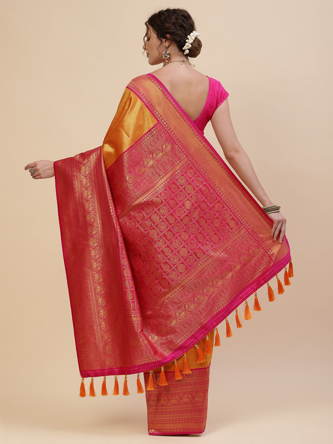 Brocade Art Handloom Woven Saree