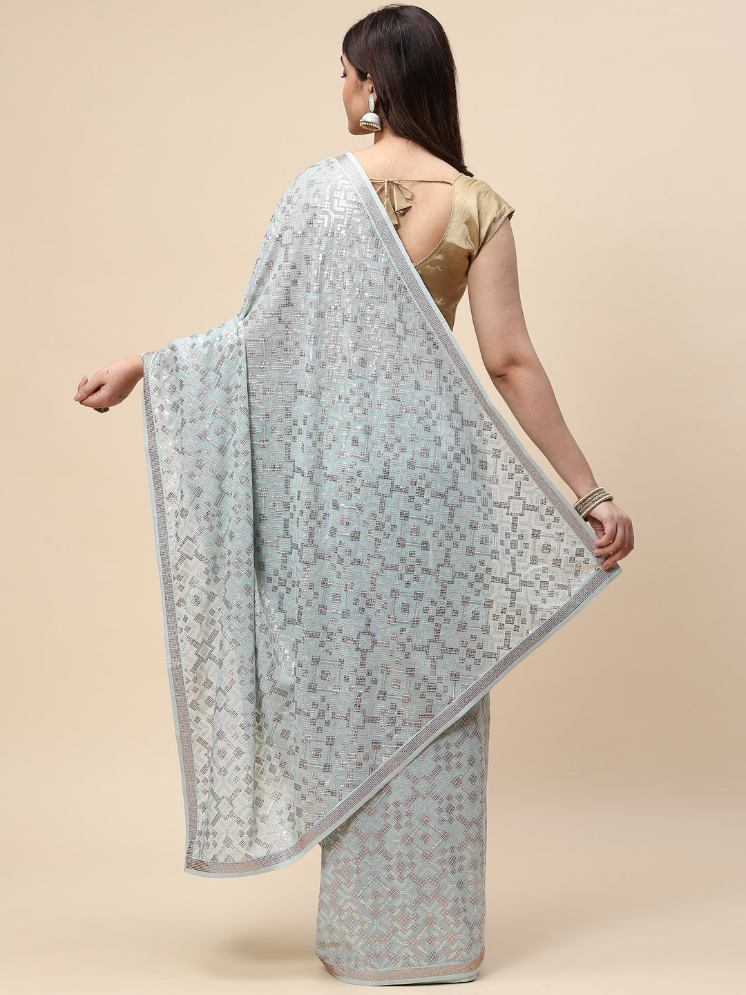 Sequin Embroidered Georgette Saree