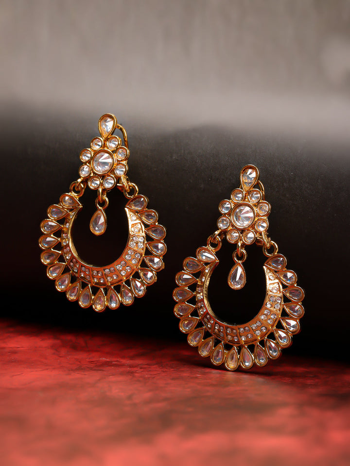 Golden Polki Drop &amp; Danglers Earrings
