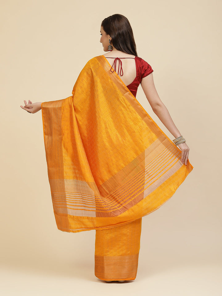 Zari Border Booti Tussar Woven Saree