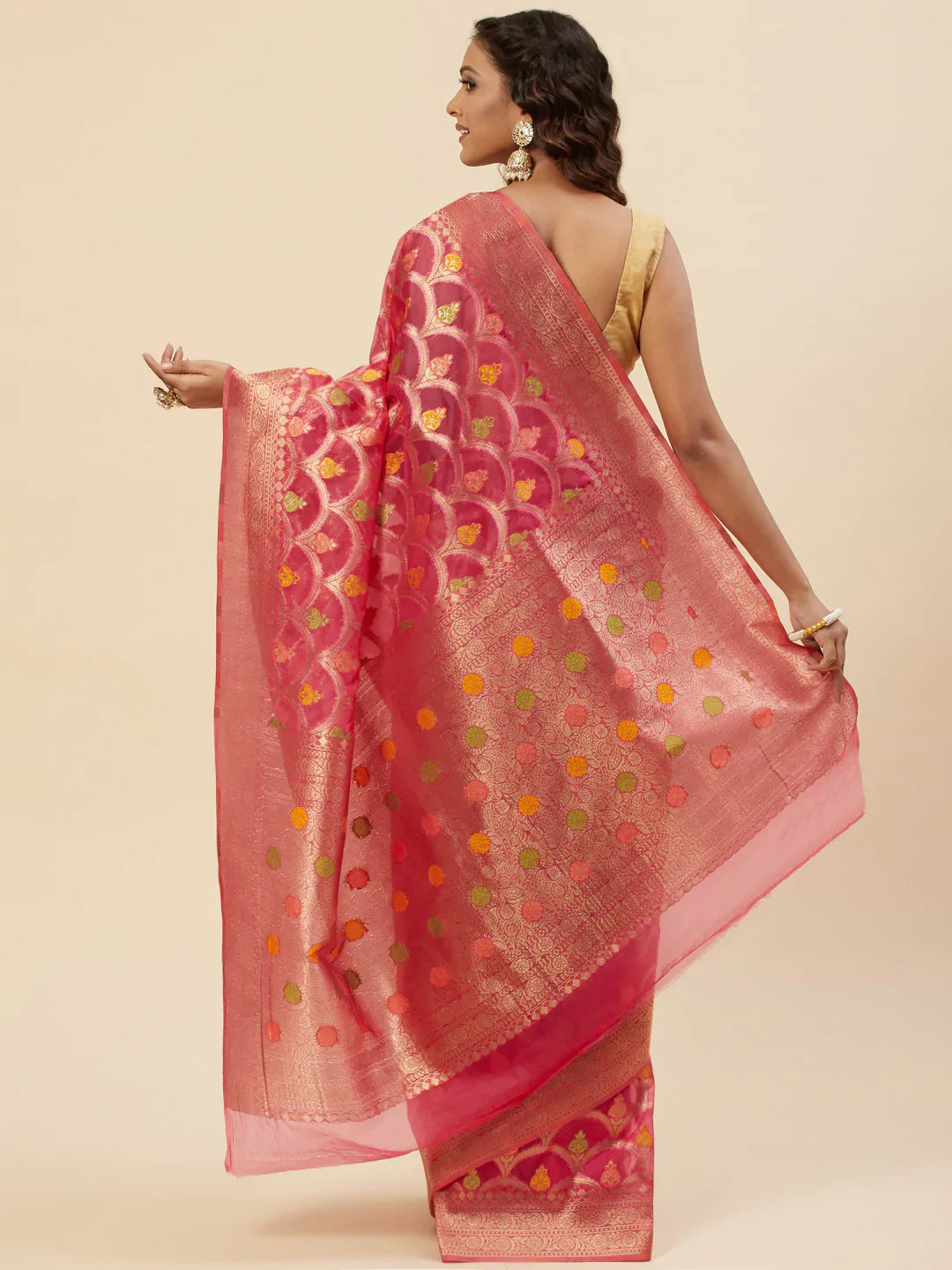 Zari Jaal Handloom Woven Saree