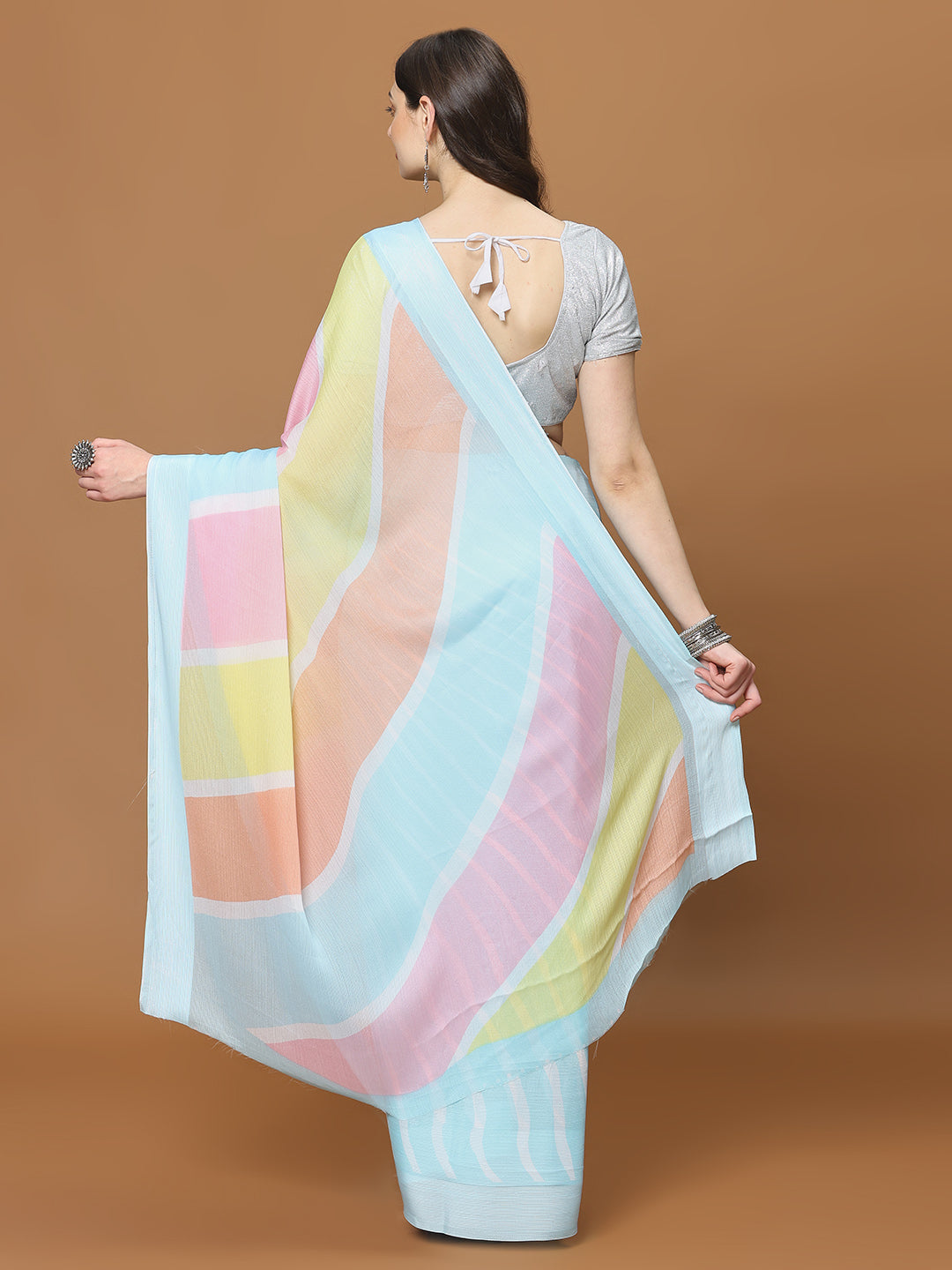 Floral Printed Chiffon Woven Saree
