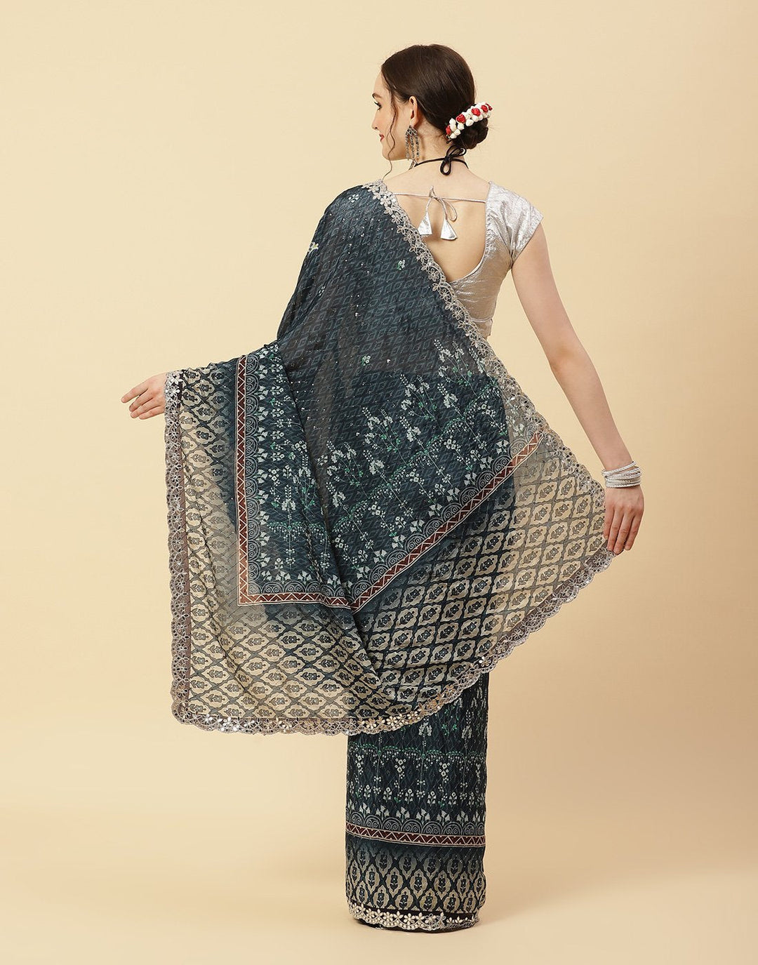 Printed Crepe Saree