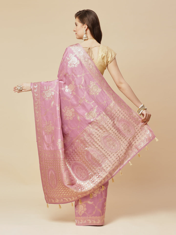 Zari Jaal Banarasi Woven Saree
