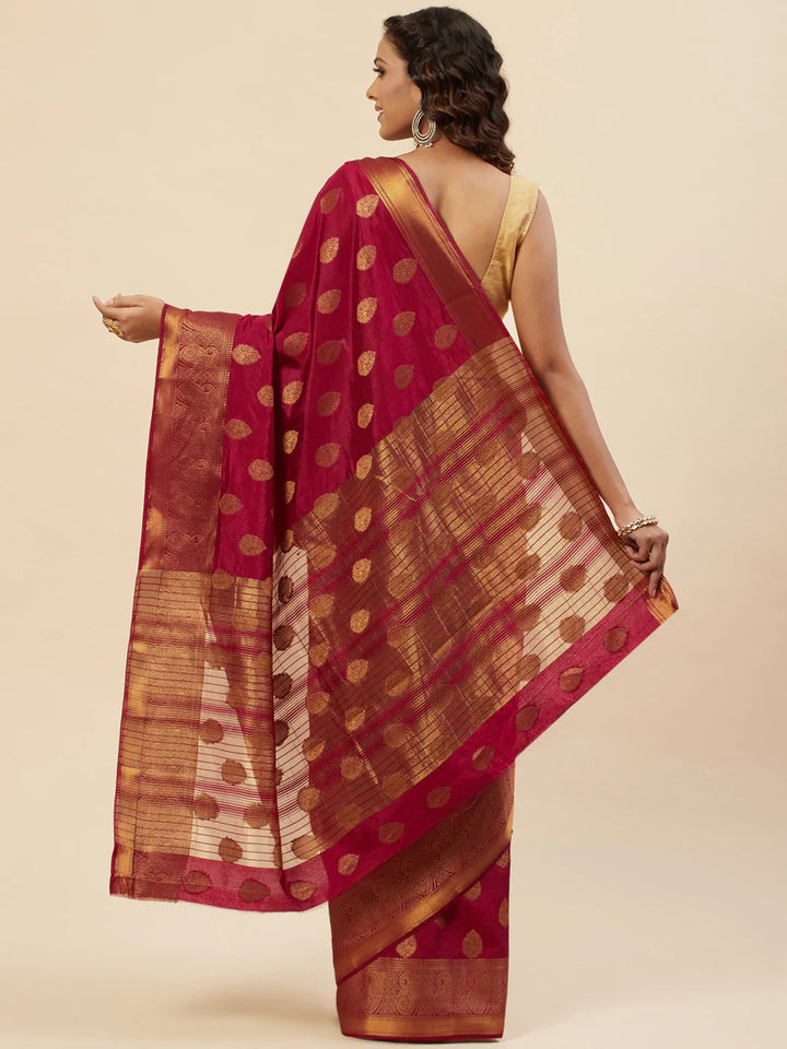 Zari Border Booti Handloom Woven Saree