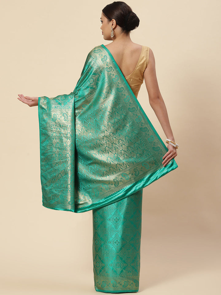Zari Jaal Satin Woven Saree