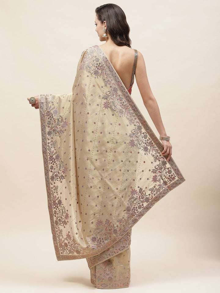 Resham Jaal Embroidery Banarsi Saree