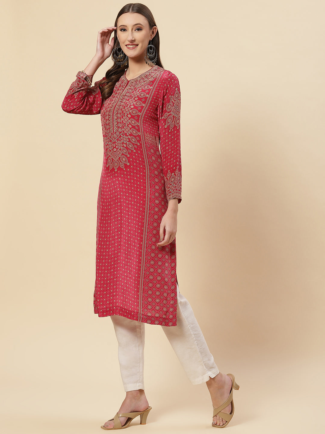 Printed Crepe Kurta