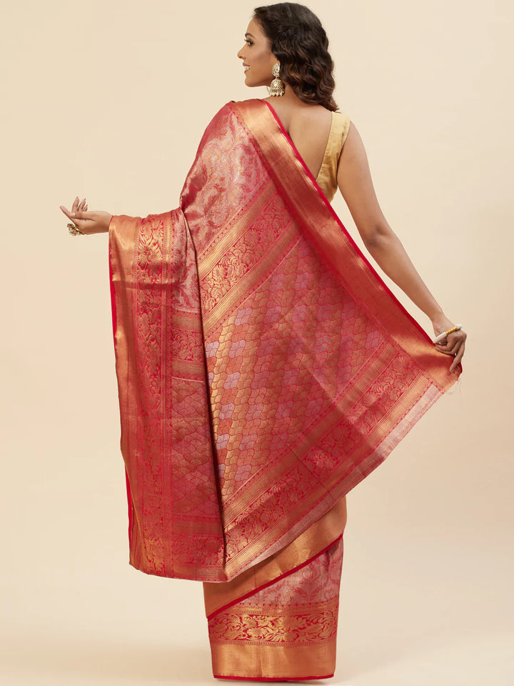 Brocade Zari Jaal Handloom Woven Saree