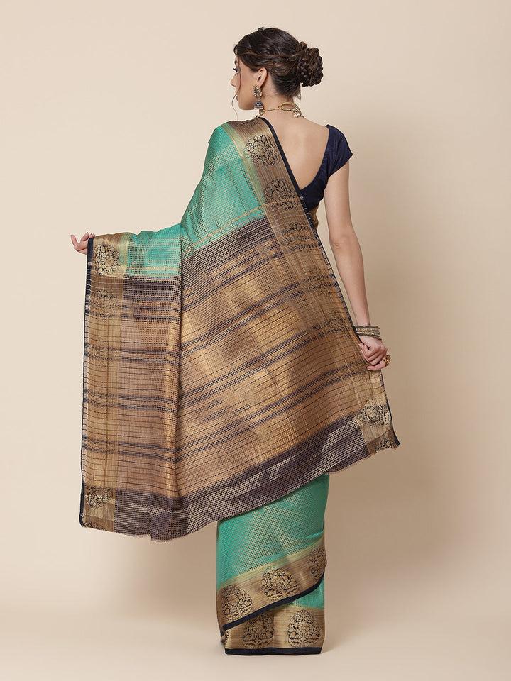 Jacquard Zari Border Art Handloom Woven Saree